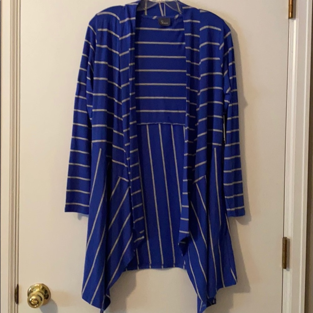 Strazzi royal blue and heather grey cardigan